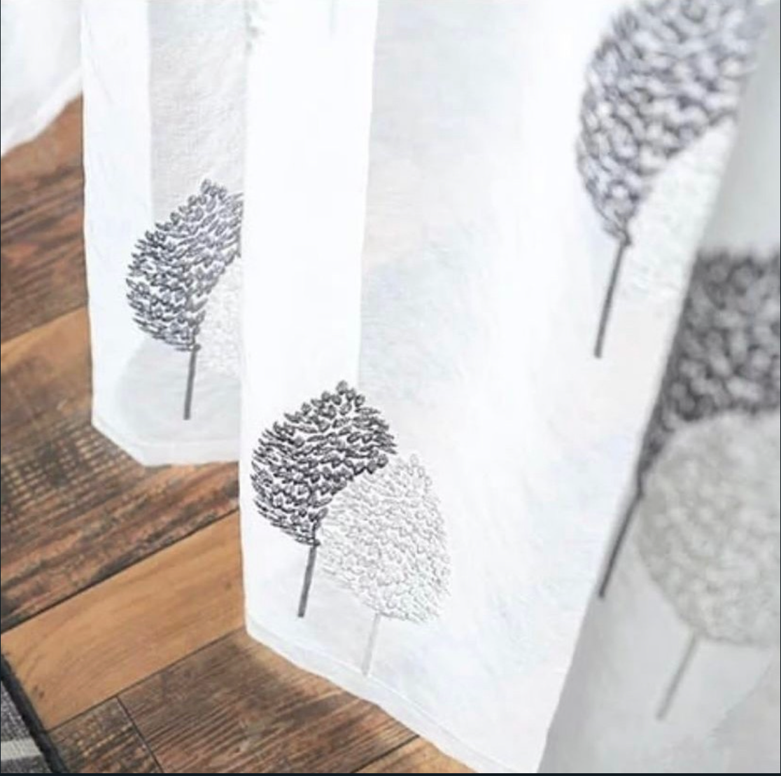 Visillos Bordados Pluma