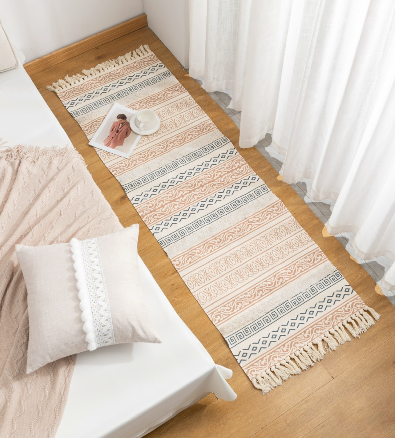 Bajadas de cama Estilo Boho 60x180 cms