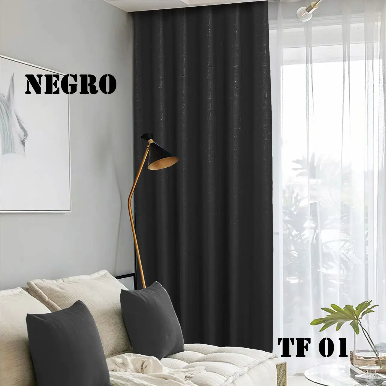 Cortinas 100% Blackout Negro